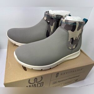 Spenco REVITALIGN Women's Paddock Ankle Boot, Grey Camo Size 5B New NIB